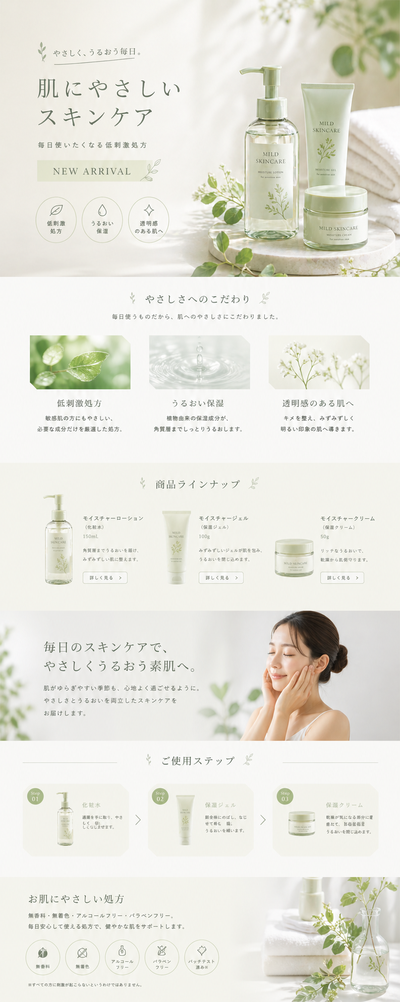 スキンケア LP デザイン